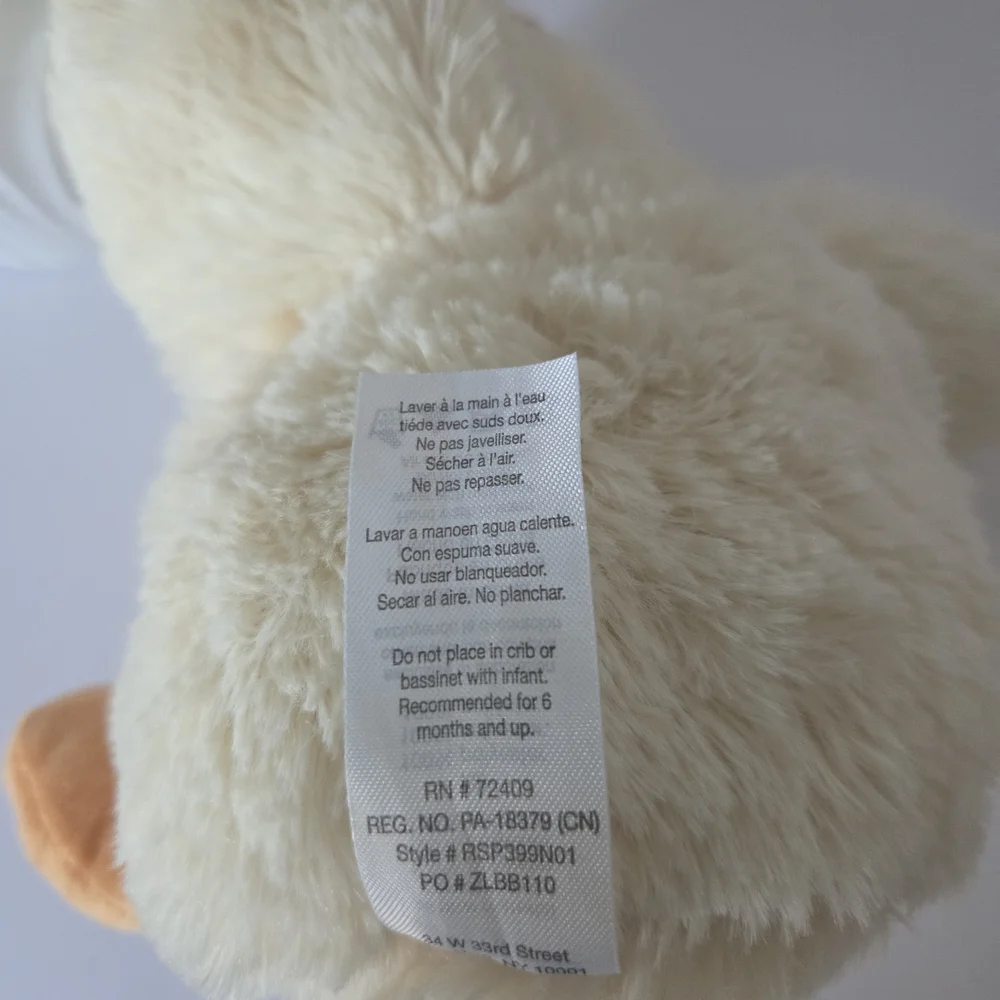 Rene Rofe Baby Cream and Orange Chick Plush Toy